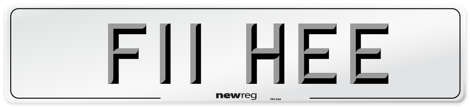 F11 HEE Number Plate from New Reg